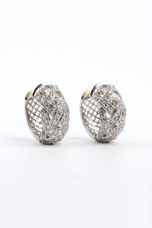 Pair of 18k Gold Stone Earrings