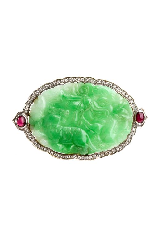 18k Gold Multi-Gem Brooch