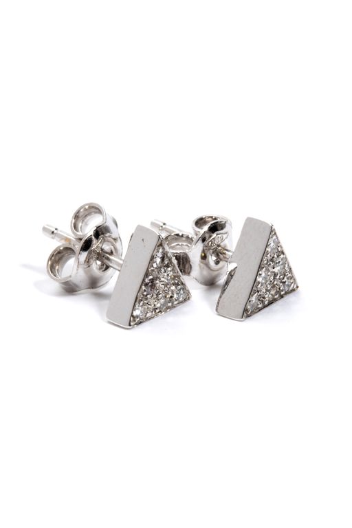 Pair of 18k Gold Diamond Earrings