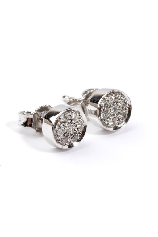 Pair of 18k Gold Diamond Earrings