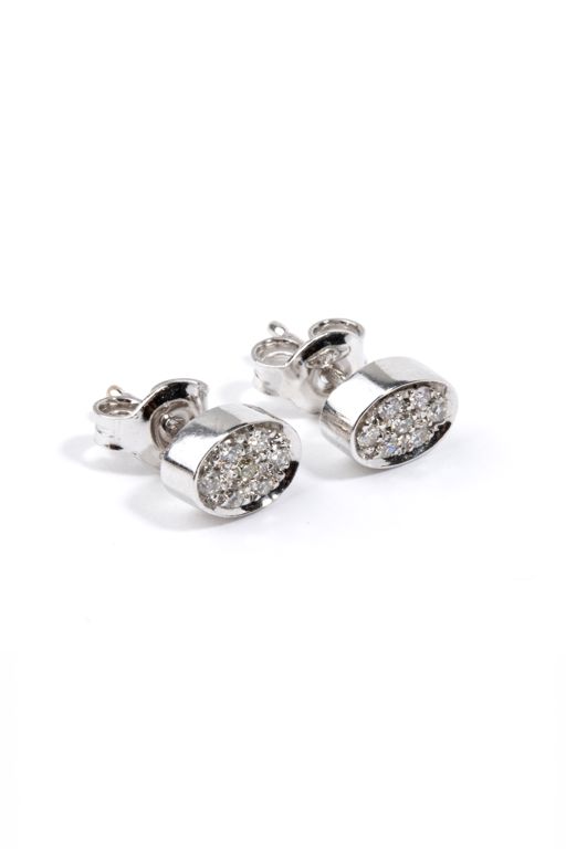 Pair of 18k Gold Diamond Earrings