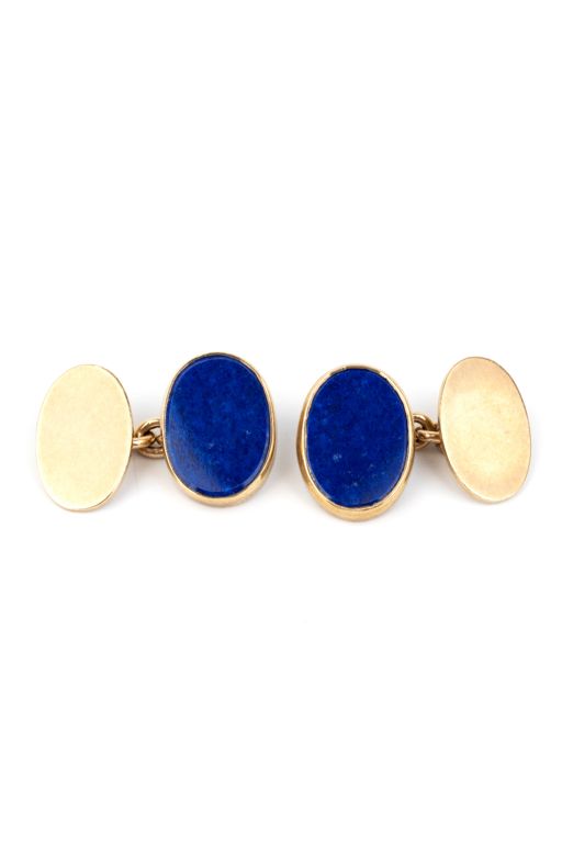 Pair of 9k Gold Lapis Lazuli Cufflinks