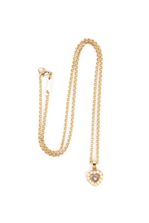 18k Gold Diamond and Sapphire Pendant Necklace