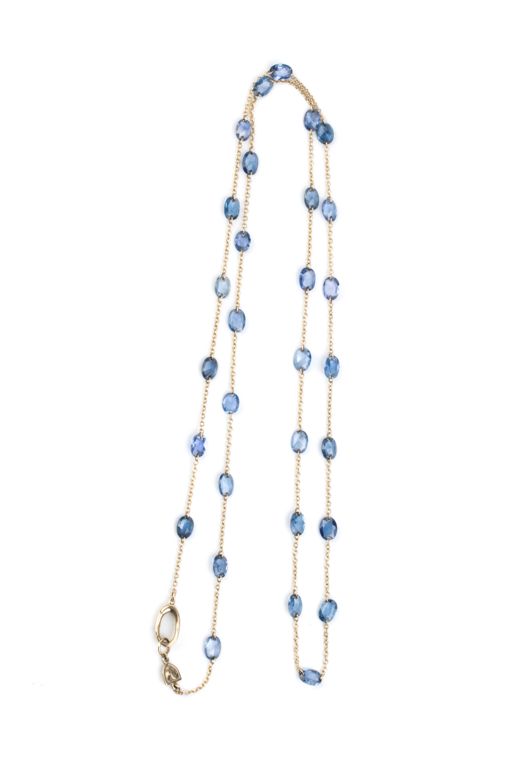 18k Gold Sapphire Necklace