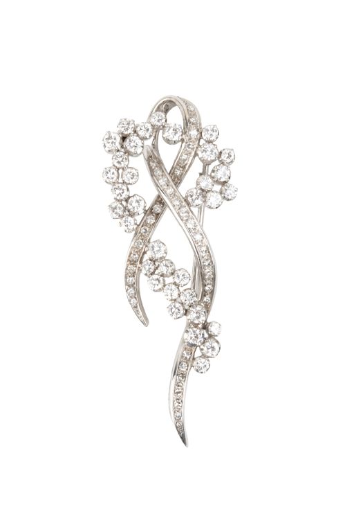 18k Gold Diamond Brooch