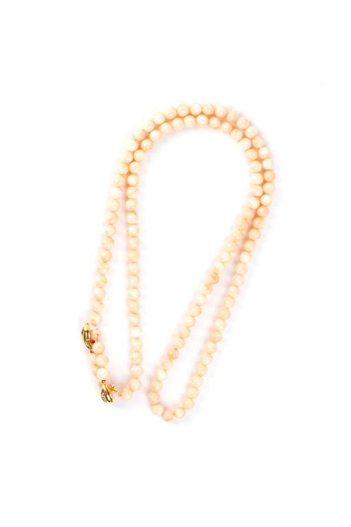 18k Gold Coral and Diamond Necklace
