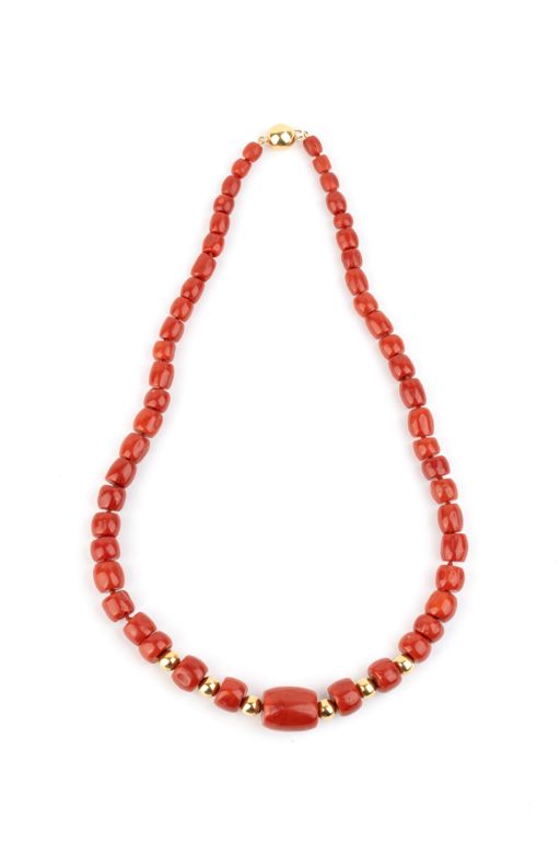 18k Gold Coral Necklace