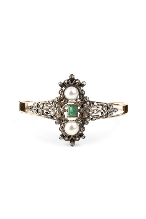 18k Gold and Silver Multi-Gem Bracelet
