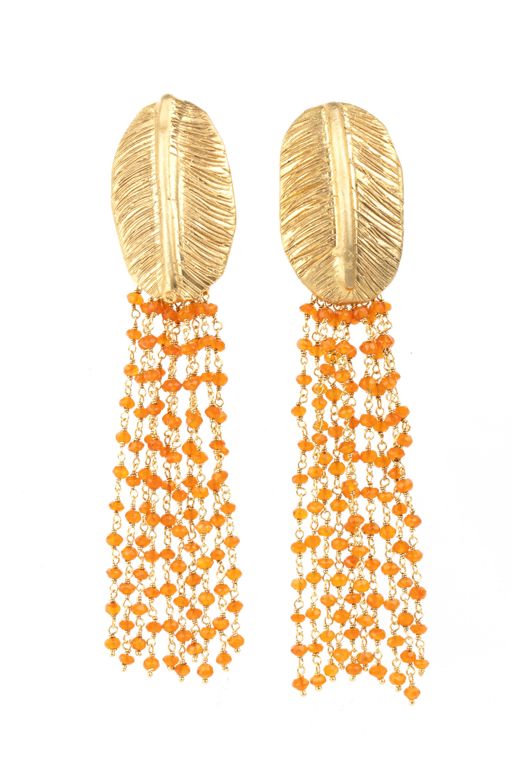 Pair of Sterling Silver Carnelian Earrings