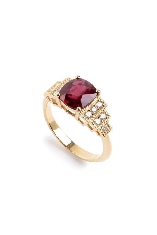 18k Gold Ruby and Diamond Ring