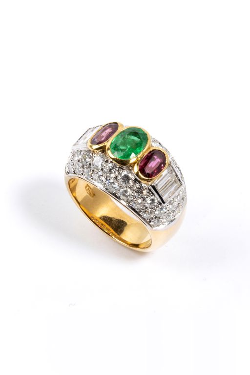 18k Gold Multi-Gem Ring