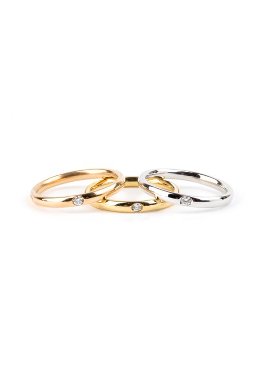 Three 18k Gold Diamond Rings