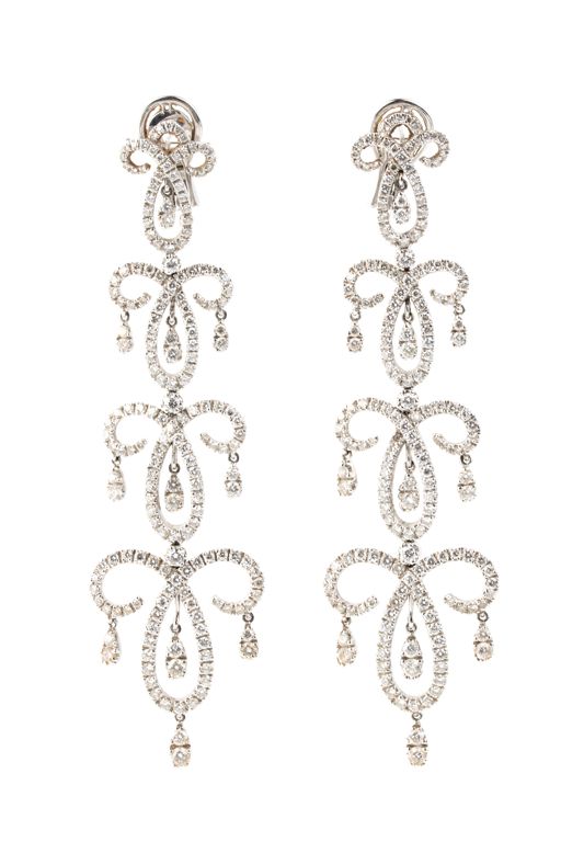 Pair of 18k Gold Diamond Earrings