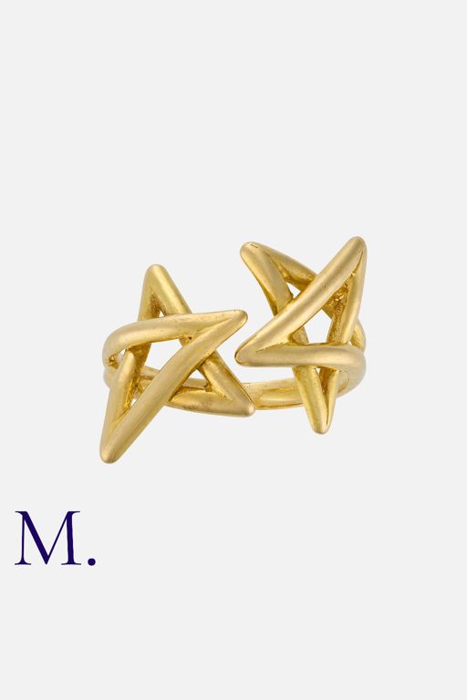 18k Yellow Gold Star Ring