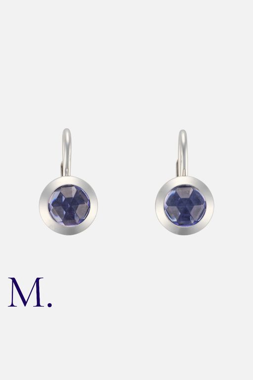 18k White Gold Iolite Earrings