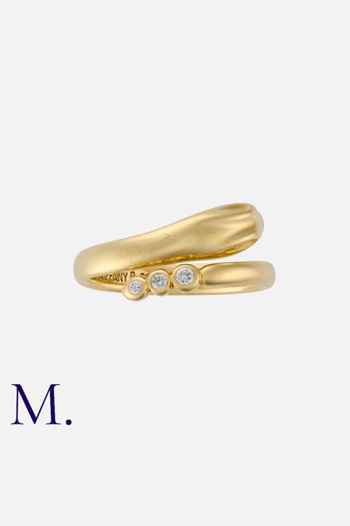 18k Yellow Gold Diamond Snake Ring
