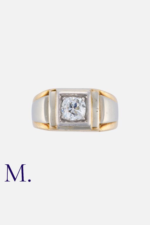18k Yellow and White Gold Diamond Ring