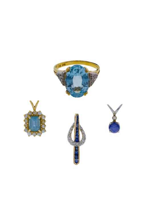 14k Gold Multi-Gem Jewelry Set