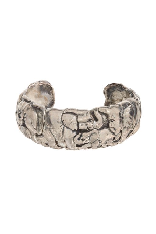 Sterling Silver Elephant Cuff Bracelet