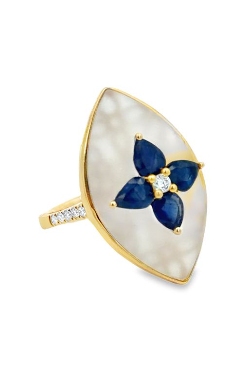 14k Gold Multi-Gem Ring