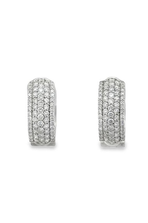 Pair of 14k White Gold Diamond Earrings
