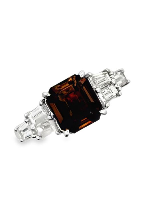 Platinum Sapphire and Diamond Ring