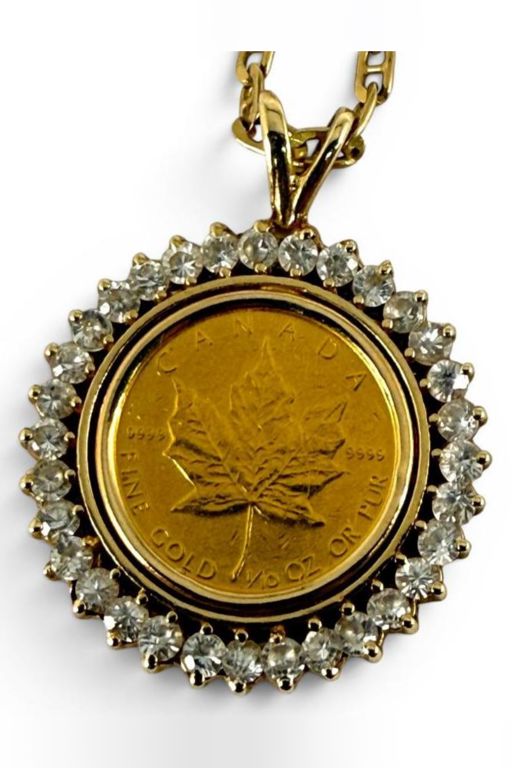 14k Gold Coin Pendant Necklace