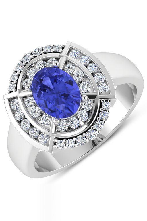 14k Gold Tanzanite and Diamond Ring