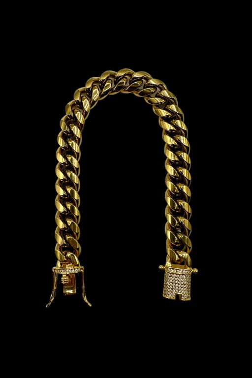 14k Yellow Gold Plate Cuban Curb Link Bracelet