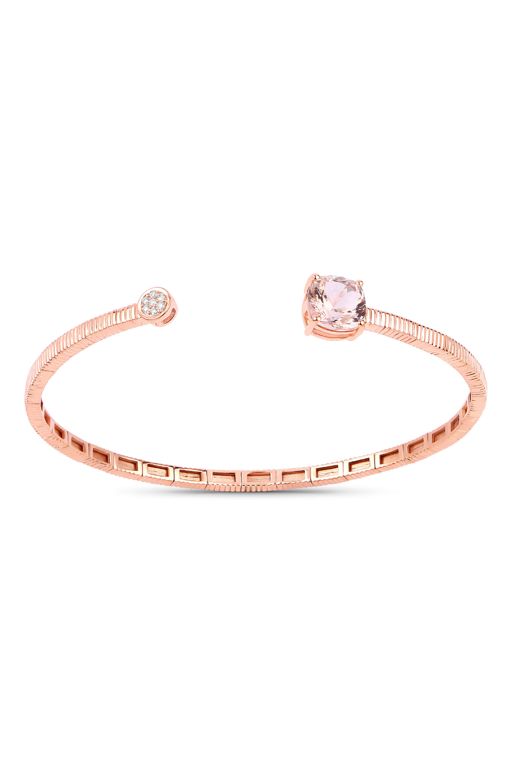 14k Gold Morganite and Diamond Bracelet