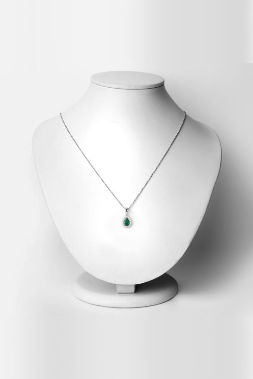 Emerald and Diamond Pendant Necklace