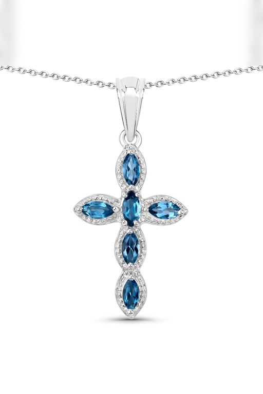 Sterling Silver Topaz Pendant Necklace