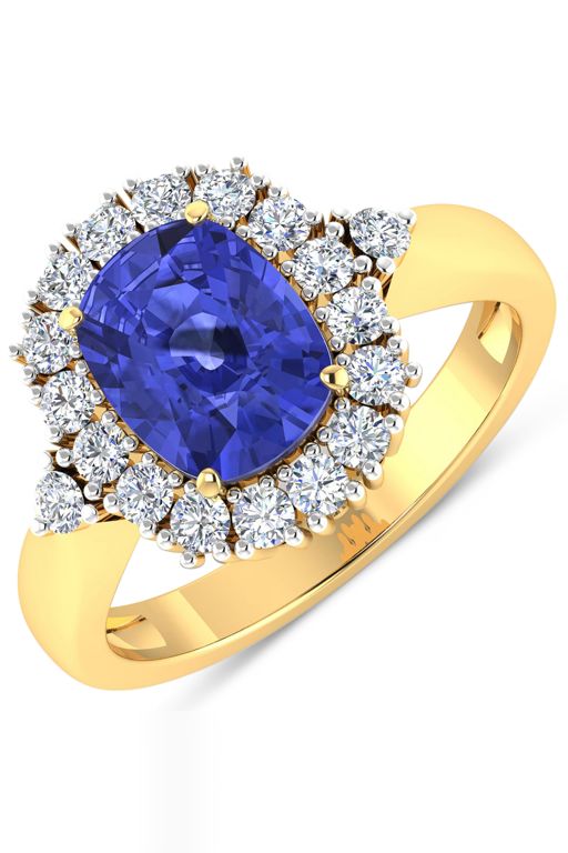 14k Gold Tanzanite and Diamond Ring