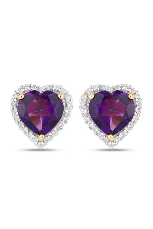 Sterling Silver Amethyst and Topaz Earrings