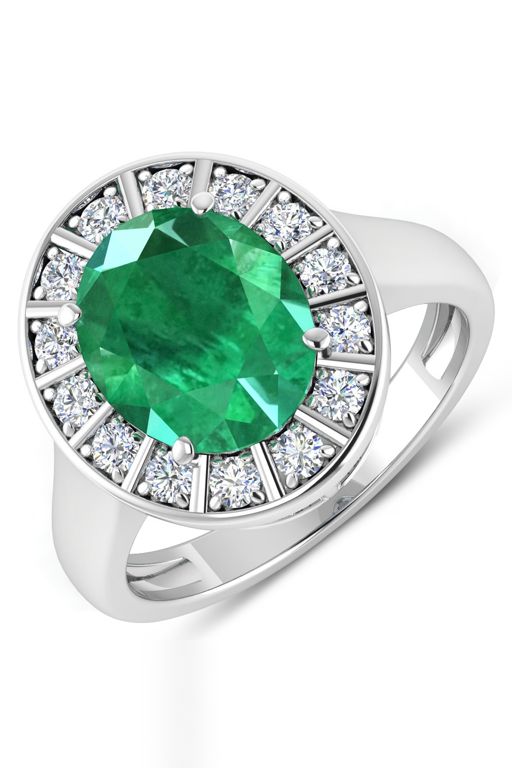 14k Gold Emerald and Diamond Ring