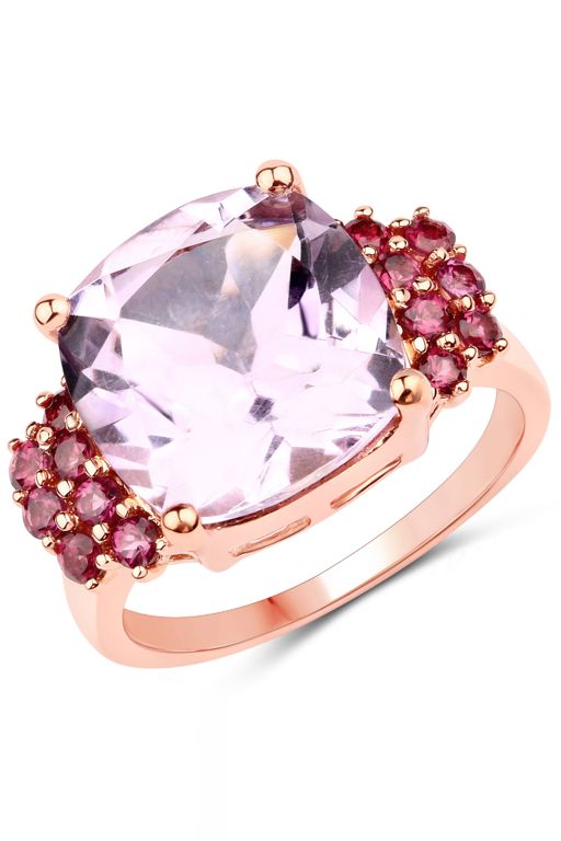Sterling Silver Amethyst and Garnet Ring