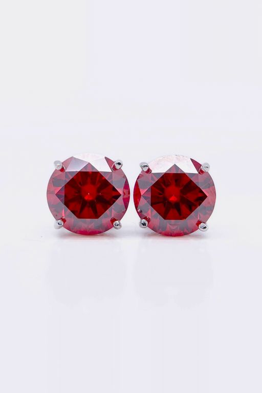 Pair of Sterling Silver Moissanite Earrings