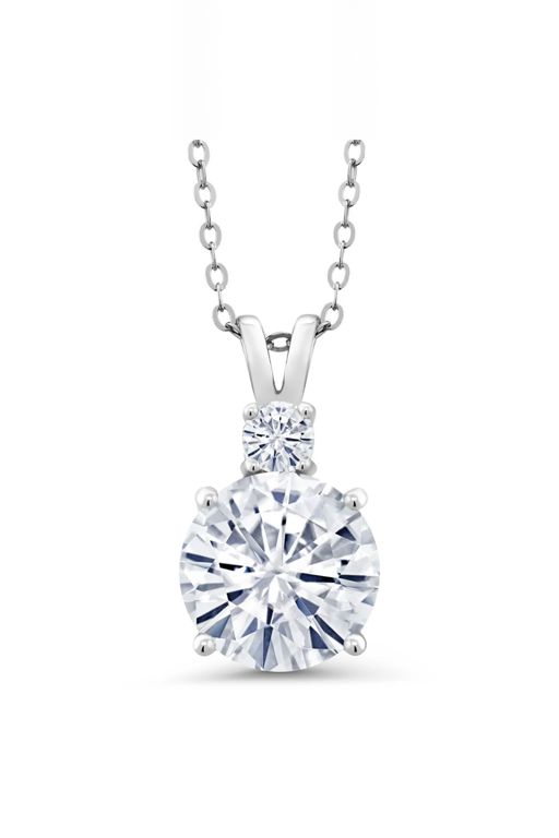 Sterling Silver Moissanite Pendant Necklace