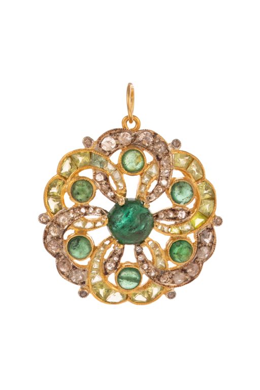 Vermeil and 14k Gold Multi-Gem Pendant