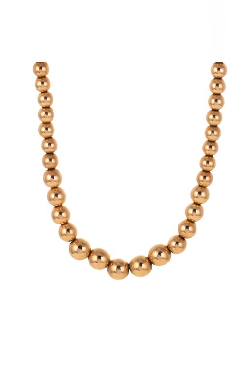 14k Yellow Gold Graduated Bead Necklace