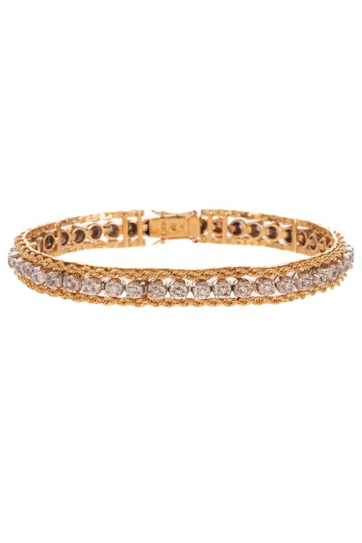 14k Yellow Gold Diamond Line Bracelet