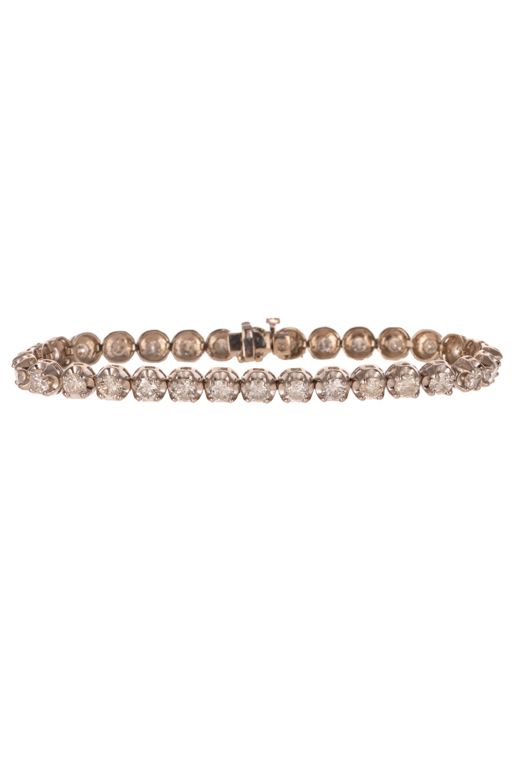 14k White Gold Diamond Line Bracelet