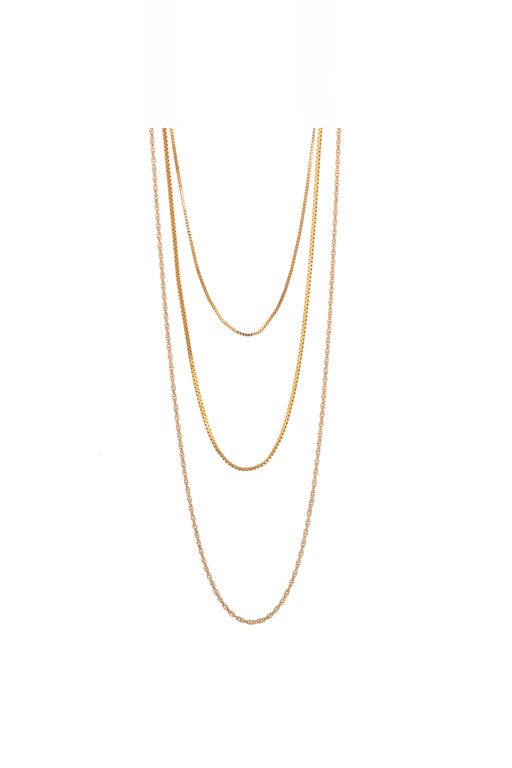 Three 14k Yellow Gold Chain Necklaces