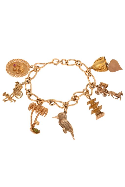 Yellow Gold Charm Chain Bracelet