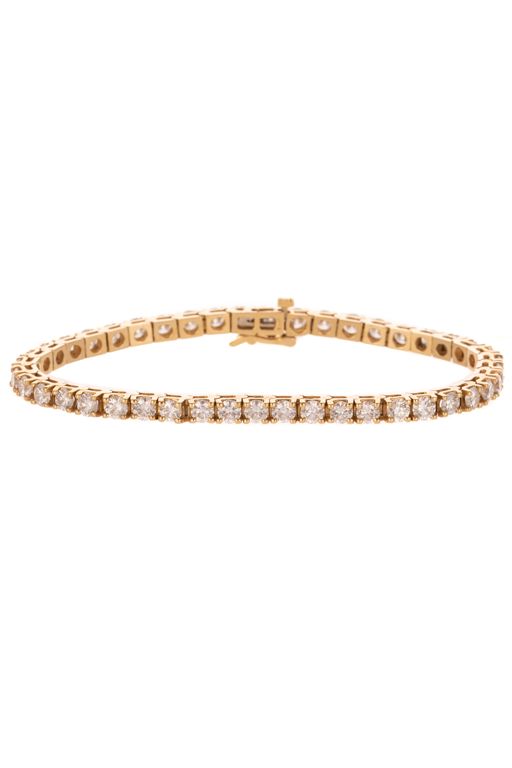 14k Yellow Gold Diamond Tennis Bracelet