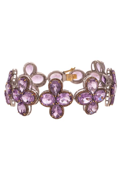 Sterling Silver Amethyst and Sapphire Bracelet