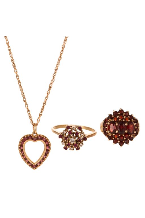 Yellow Gold Gemstone Jewelry Set