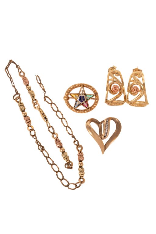 10k Yellow and Rose Gold Jewelry Set