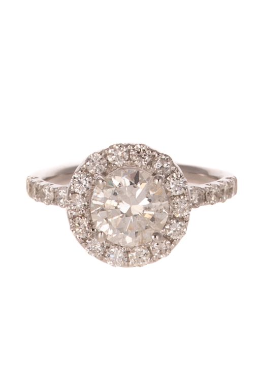 18k White Gold Diamond Halo Ring