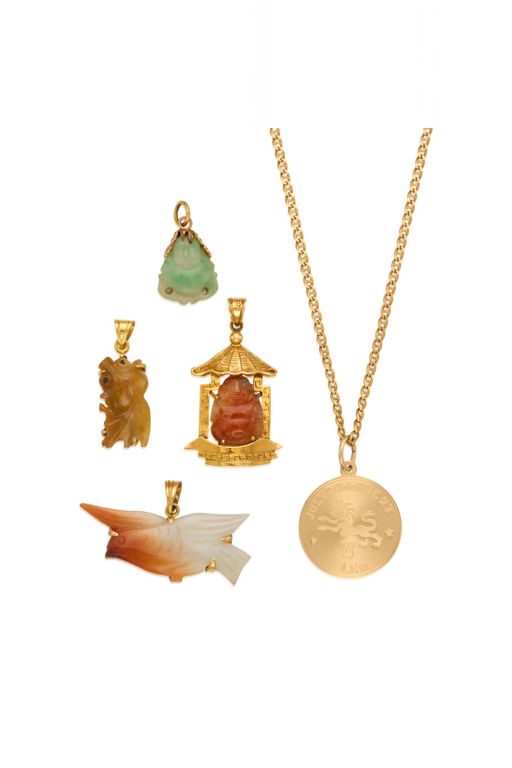 Six-Piece Gold Jade Jewelry Set